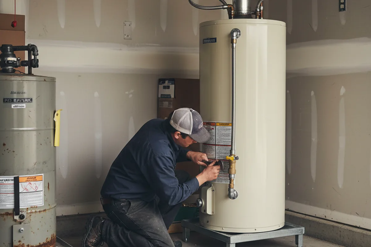 Water heater and shutoff valve replacement in Enon Valley